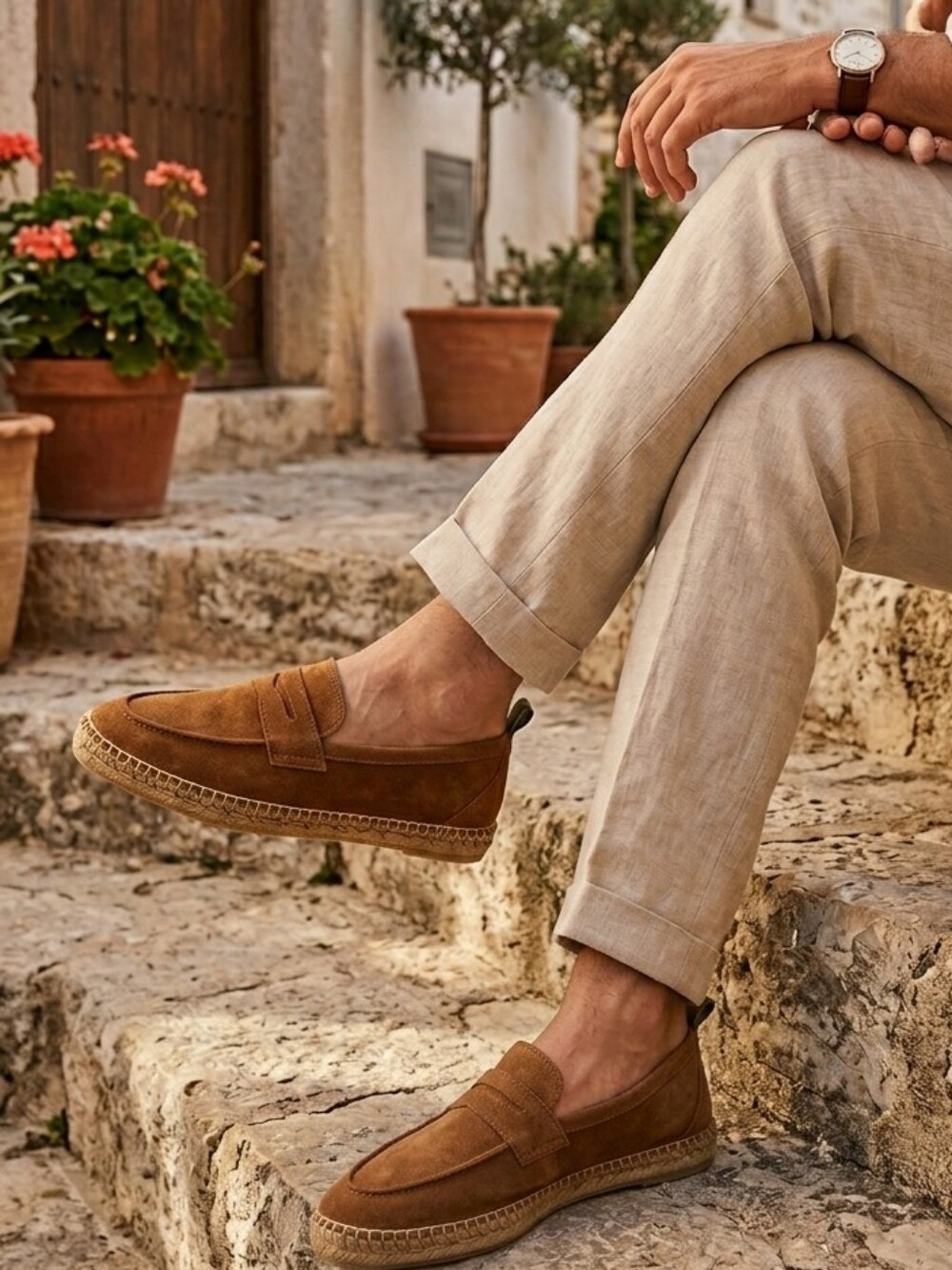 {Castañer} Men's Nacho Suede Espadrilles